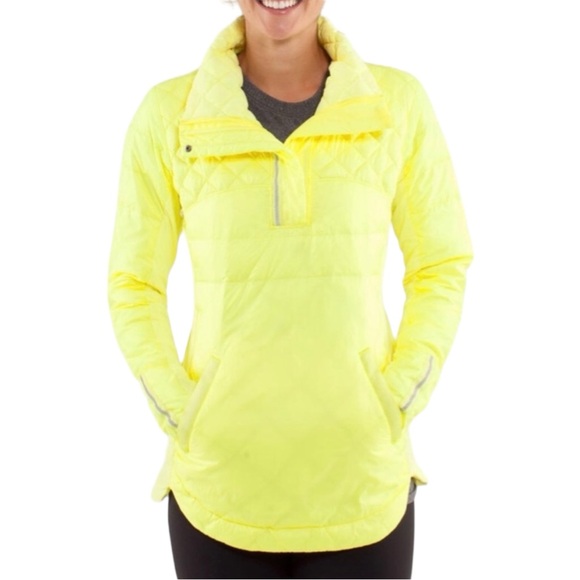 SOLD 🔴 Lululemon What The Fluff Pullover size 6 Clarity Yellow Jacket 1/2 Zip - Picture 14 of 16
